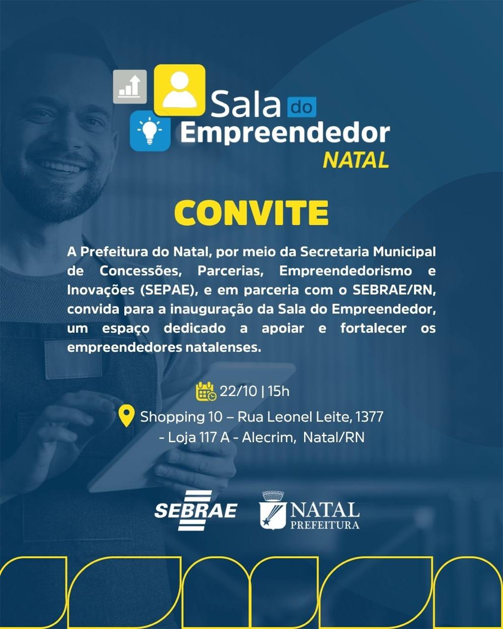 convite inauguração sala do empreendedor