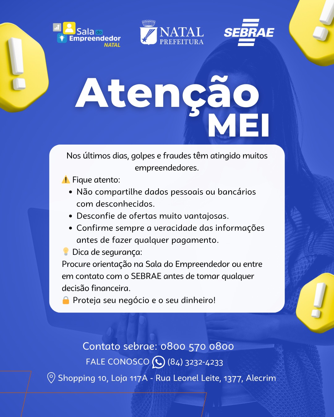 Informativo sobre golpes e fraudes direcionados a MEIs